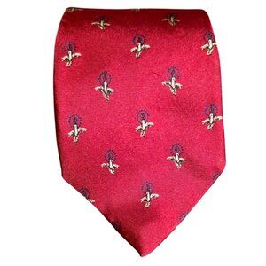 Vintage Necktie Hathaway Red Silk Christmas Candle & Flame Men Holiday
